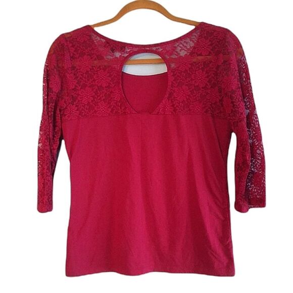 Red Lace Shirt - Picture 2 of 5